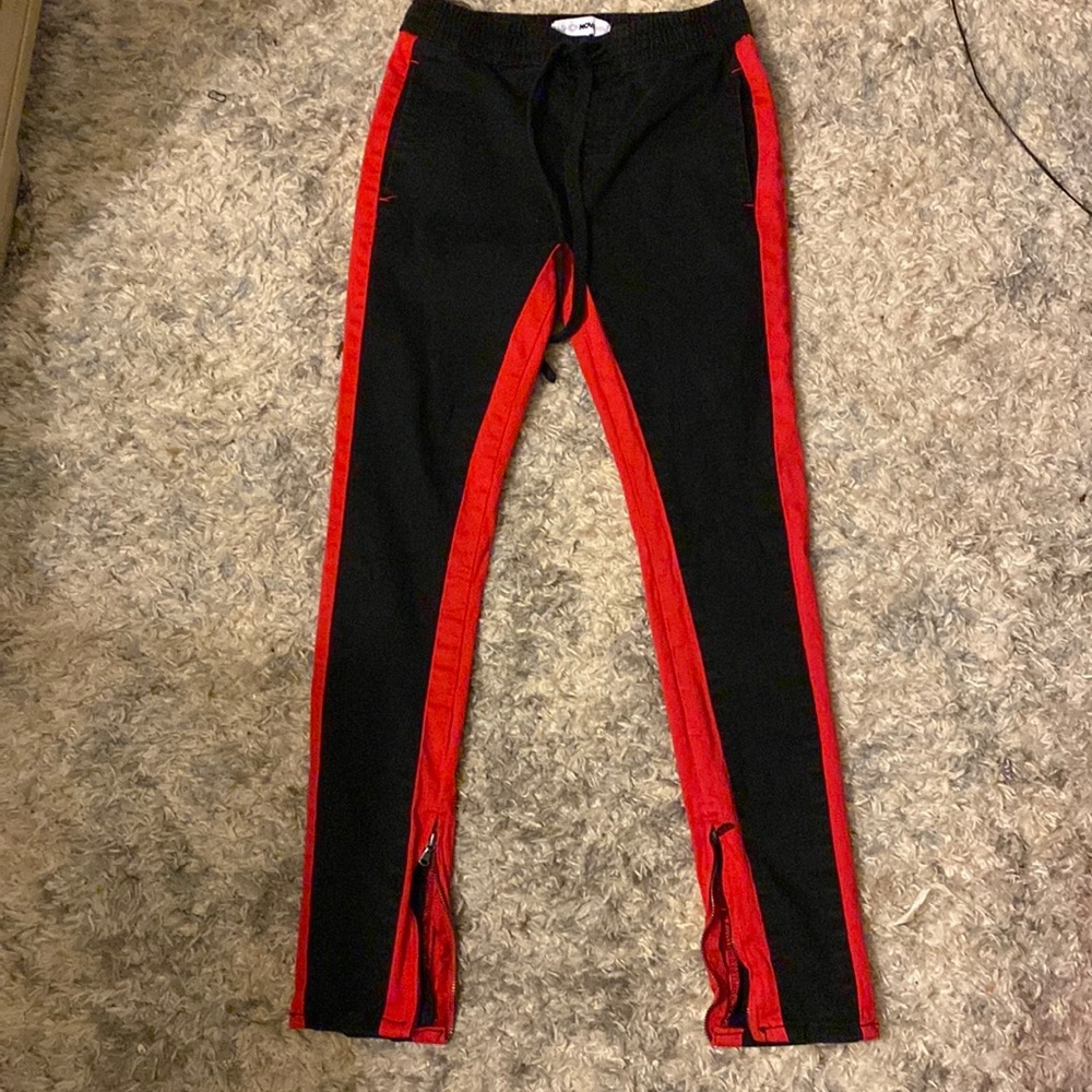 Fashion nova men black and red jeans